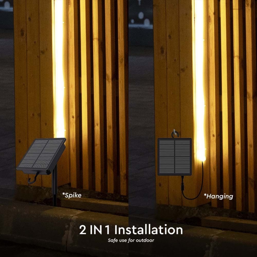 LED Striscia solare dimmerabile LED/1,2W/3,7V 3000K IP67 5m + telecomando