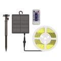LED Striscia solare dimmerabile LED/1,2W/3,7V 3000K IP67 5m + telecomando