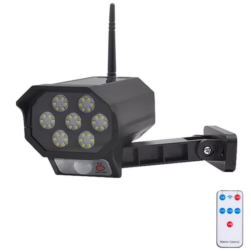 LED Telecamera di videosorveglianza finta con sensore e con pannello solare LED/5W/5,5V 800 mAh IP65 + telecomando