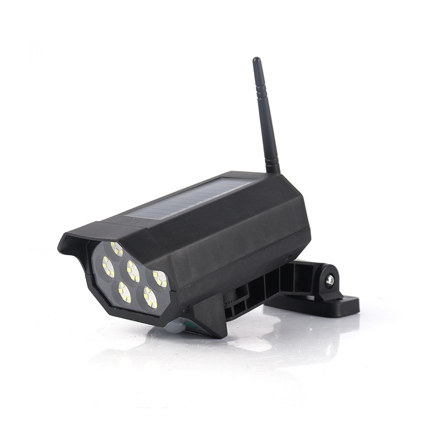 LED Telecamera di videosorveglianza finta con sensore e con pannello solare LED/5W/5,5V 800 mAh IP65 + telecomando