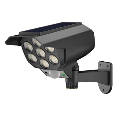 LED Telecamera di videosorveglianza finta con sensore e con pannello solare LED/5W/5,5V 800 mAh IP65 + telecomando