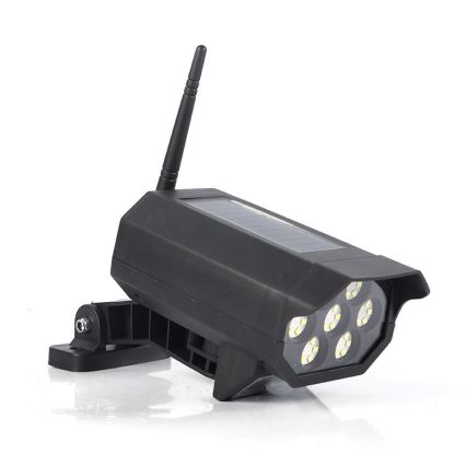 LED Telecamera di videosorveglianza finta con sensore e con pannello solare LED/5W/5,5V 800 mAh IP65 + telecomando