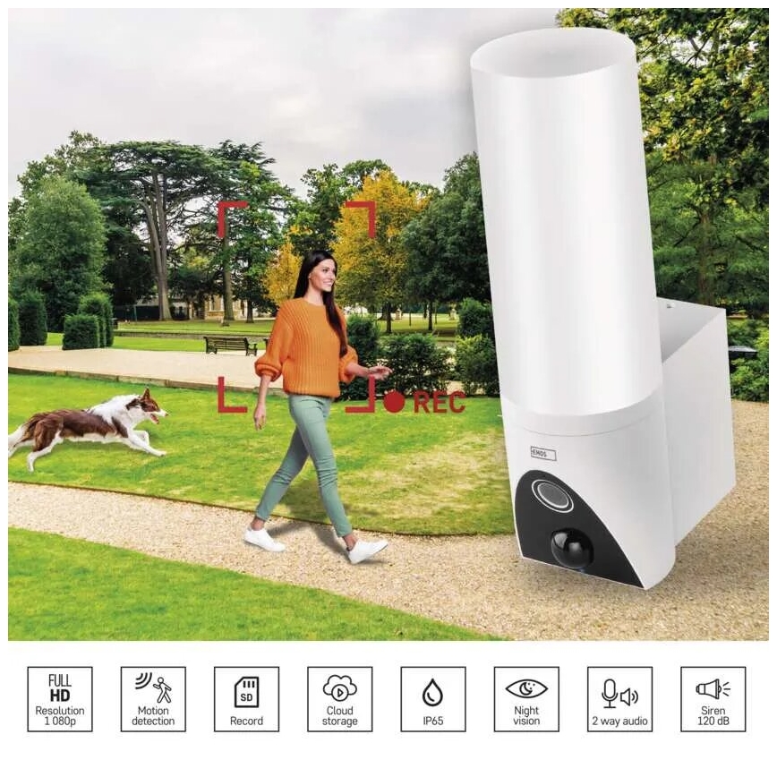 LED Telecamera smart per esterni con luce GoSmart LED/12W/230V IP65 Wi-Fi Tuya bianco