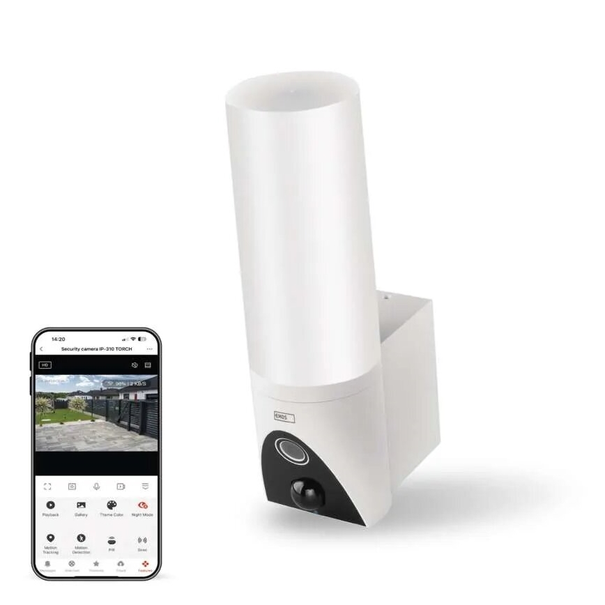 LED Telecamera smart per esterni con luce GoSmart LED/12W/230V IP65 Wi-Fi Tuya bianco