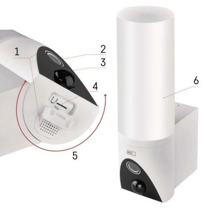 LED Telecamera smart per esterni con luce GoSmart LED/12W/230V IP65 Wi-Fi Tuya bianco