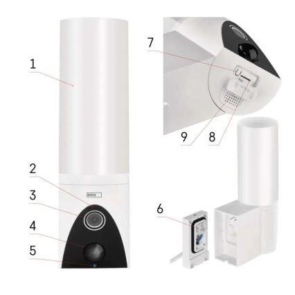 LED Telecamera smart per esterni con luce GoSmart LED/12W/230V IP65 Wi-Fi Tuya bianco