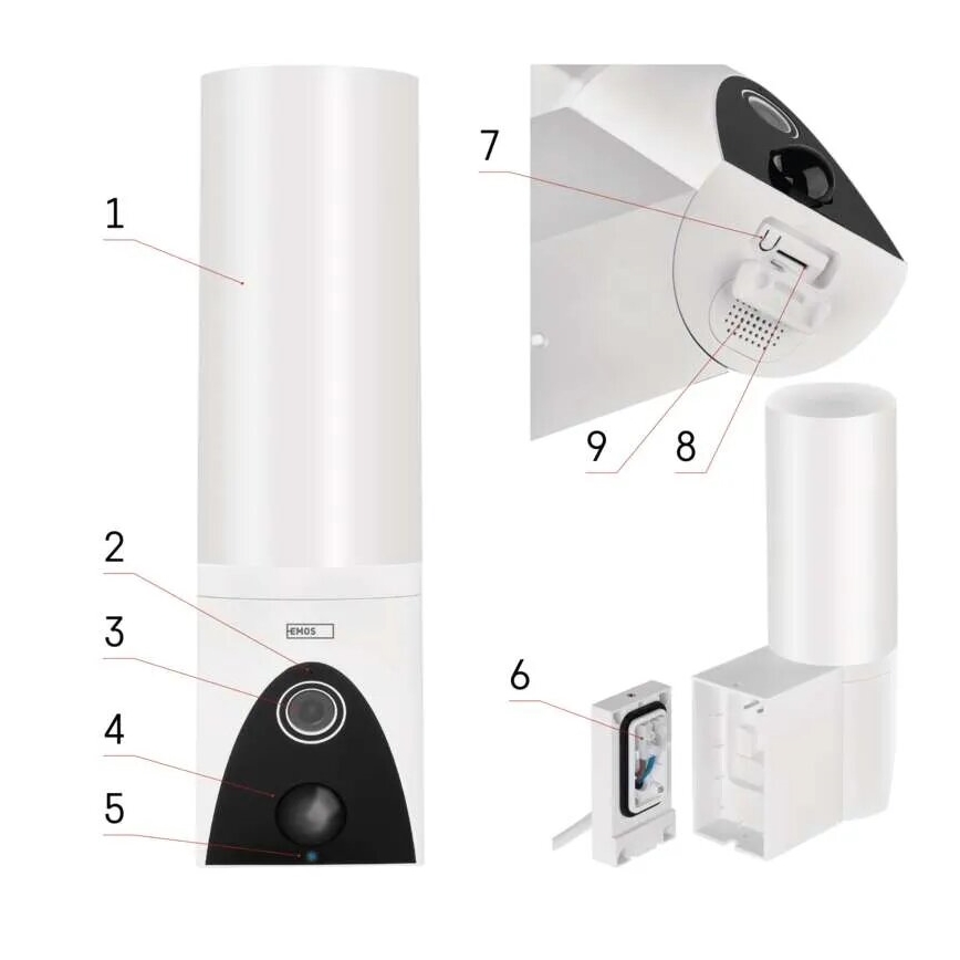 LED Telecamera smart per esterni con luce GoSmart LED/12W/230V IP65 Wi-Fi Tuya bianco