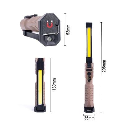 LED Dimmerabile ricaricabile lavoro torcia con funzione di power bank LED/4W/5V IPX4 600 lucente 2000 mAh