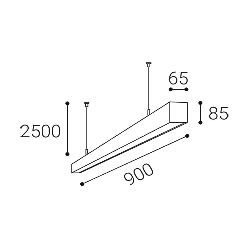 LED2 - Lampada a sospensione LED su cavo LINO LED/24W/230V 3000K/3500K/4000K 90 cm nero