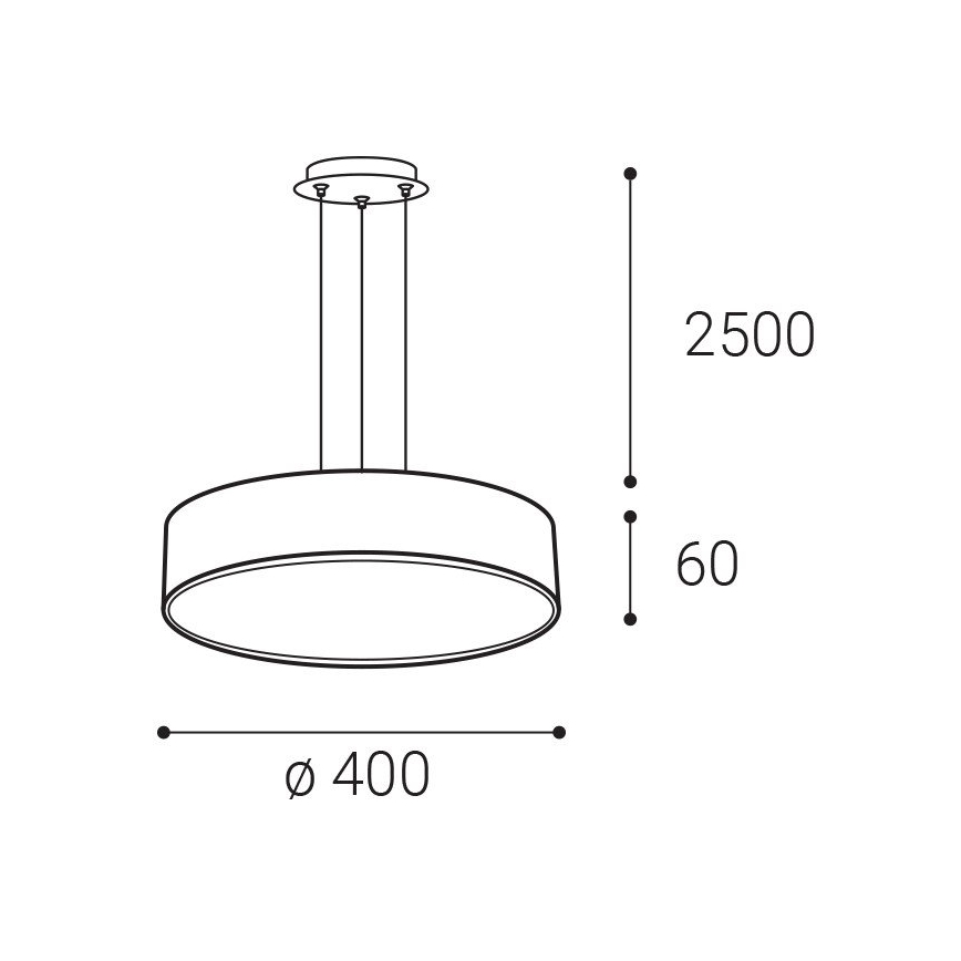 LED2 - Lampadario LED sospeso su cavo MONO SLIM LED/30W/230V 2700/3000K/4000K Ø 40 cm nero