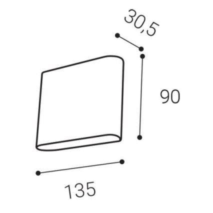 LED2 - Lampada da parete per esterni FLAT 2xLED/3W/230V IP65 3000K/4000K/5700K nero