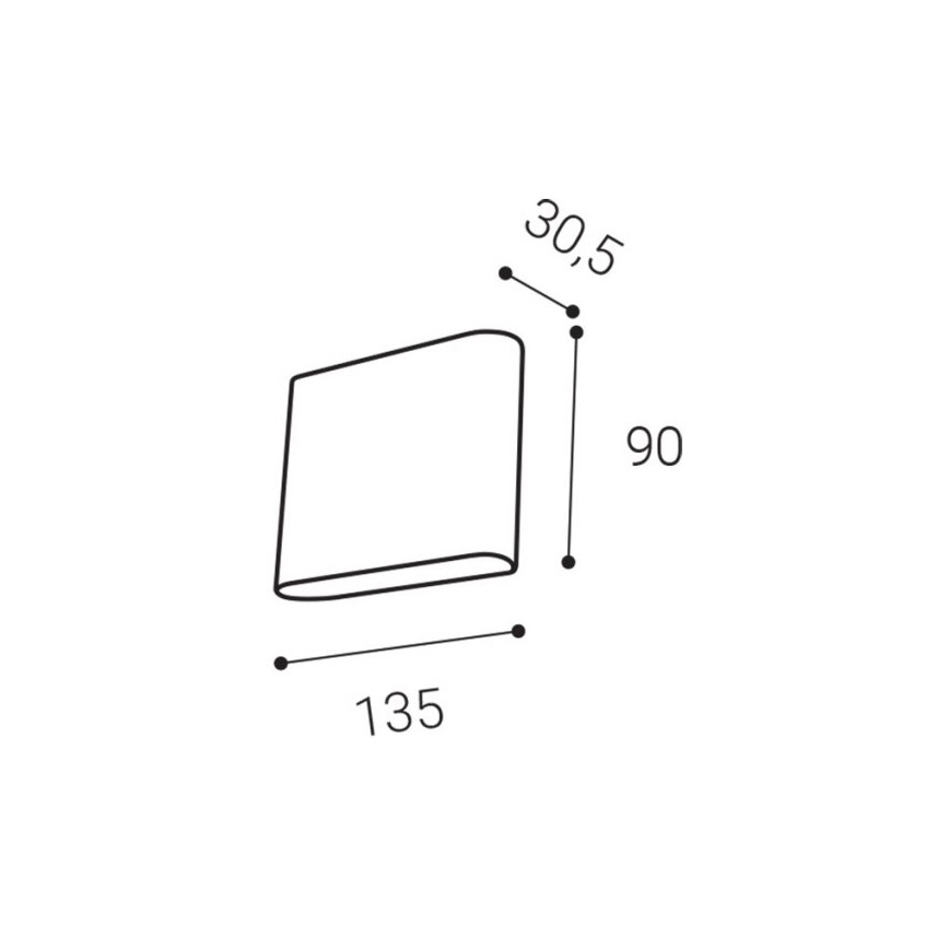 LED2 - Lampada da parete per esterni FLAT 2xLED/3W/230V IP65 3000K/4000K/5700K nero