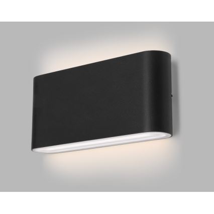 LED2 - Lampada da parete per esterni FLAT 2xLED/5W/230V IP65 3000K/4000K/5700K nero