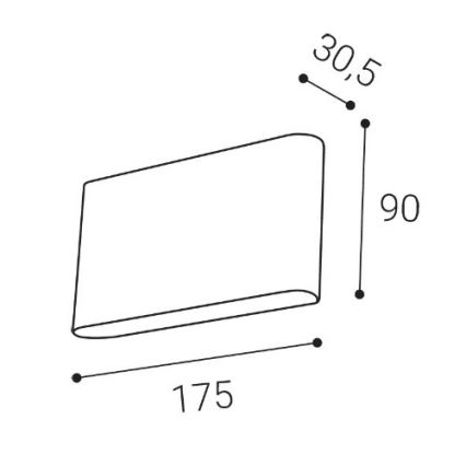 LED2 - Lampada da parete per esterni FLAT 2xLED/5W/230V IP65 3000K/4000K/5700K nero