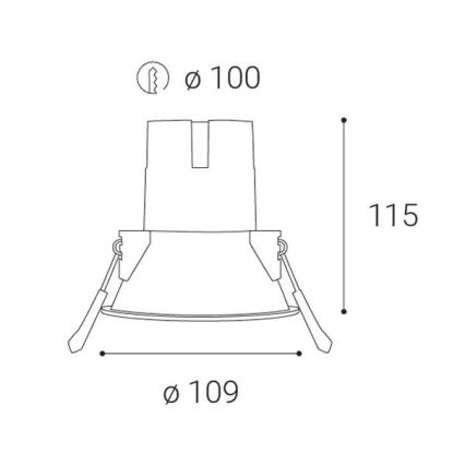 LED2 - Lampada LED da incasso per bagni ZERO LED/10W/230V 3000K CRI 95 IP43 nero diametro 10,9 cm