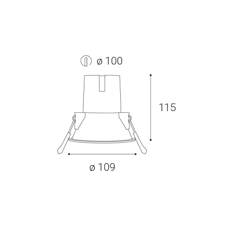 LED2 - Lampada LED da incasso per bagni ZERO LED/10W/230V 3000K CRI 95 IP43 nero diametro 10,9 cm