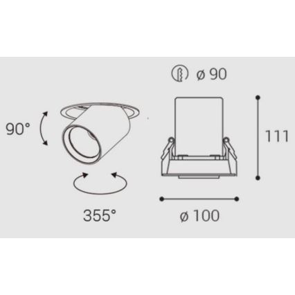 LED2 - LED Faretto da incasso HIDE LED/20W/230V CRI 90 bianco
