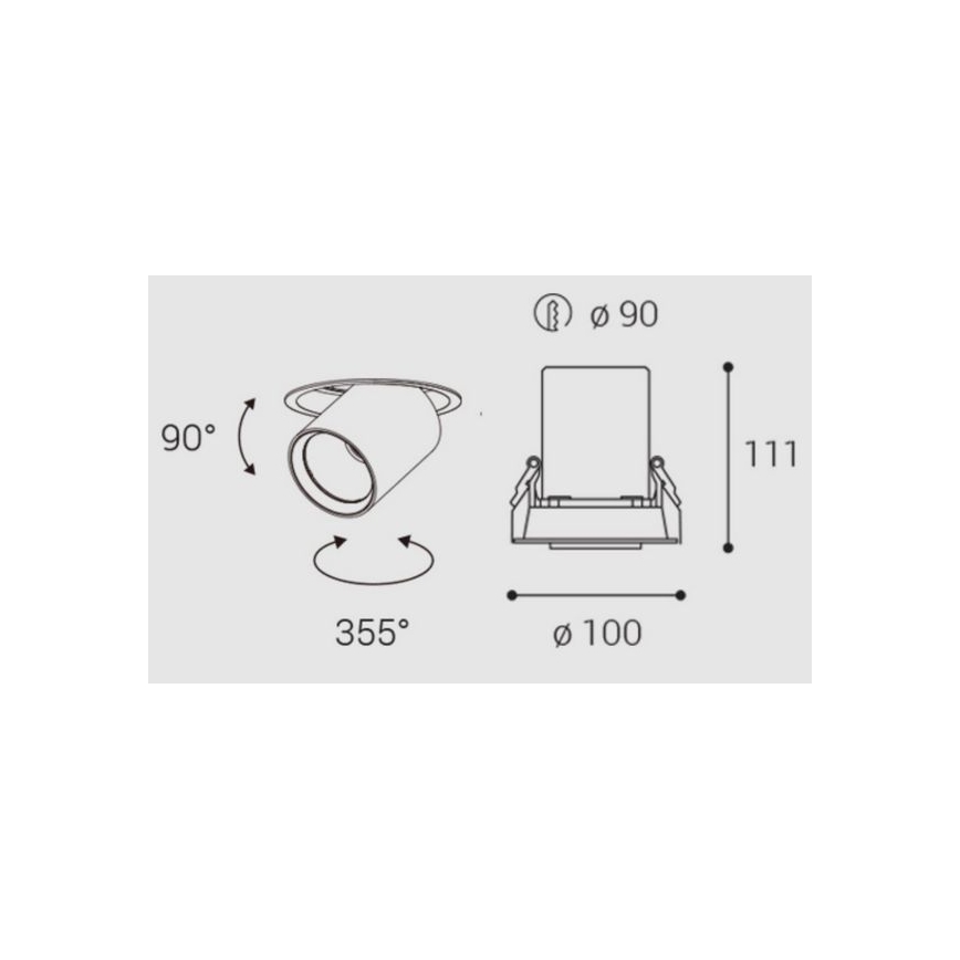 LED2 - LED Faretto da incasso HIDE LED/20W/230V CRI 90 bianco