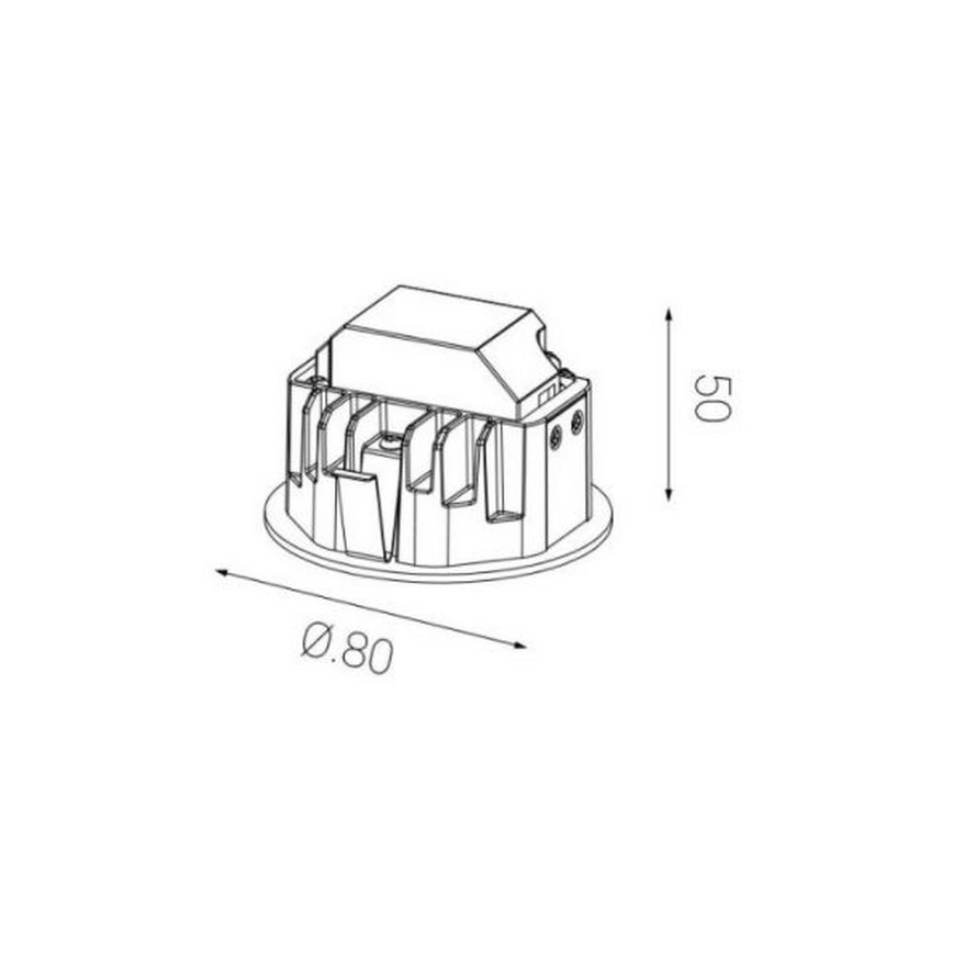 LED2 - Lampada LED da incasso WALK LED/1W/230V + scatola di montaggio