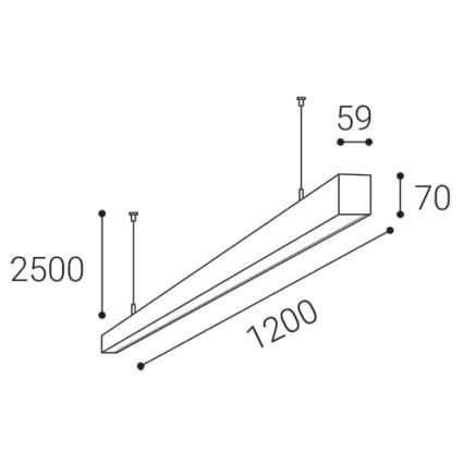 LED2 - Lampadario a LED su una stringa NOLI LED/40W/230V 3000K/3500K/4000K bianco