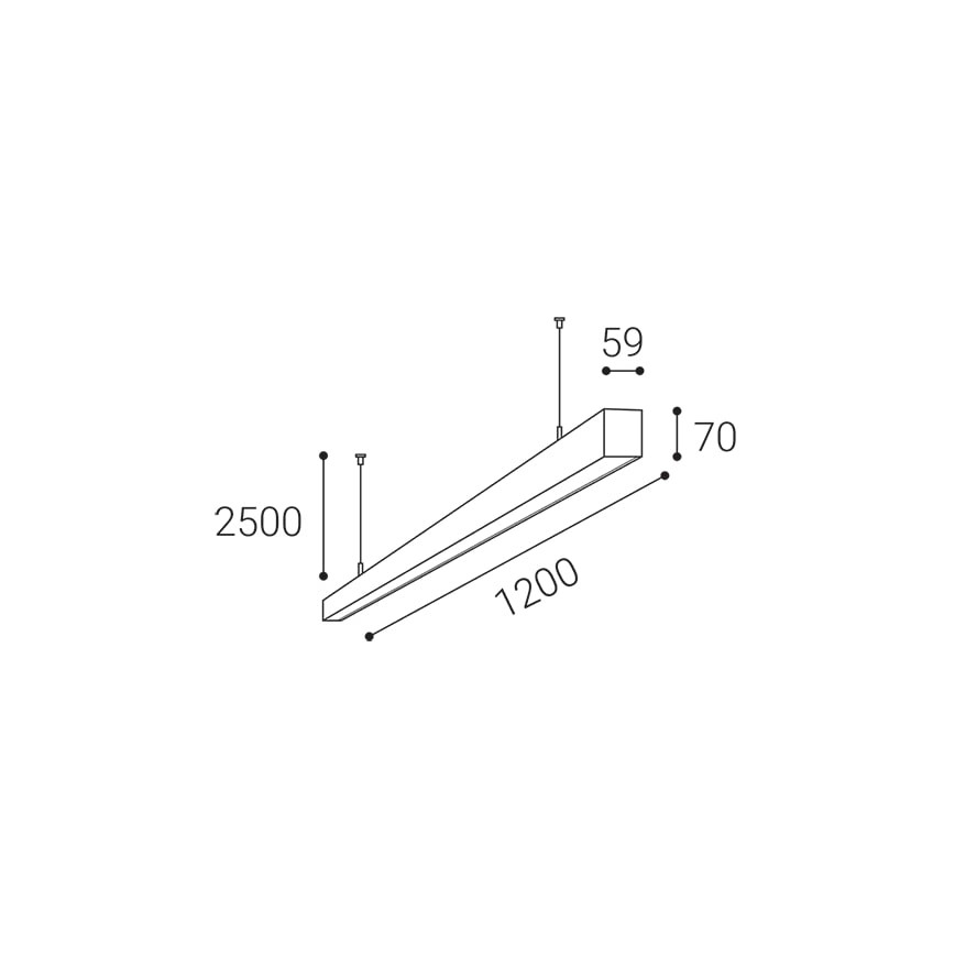 LED2 - Lampadario a LED su una stringa NOLI LED/40W/230V 3000K/3500K/4000K bianco