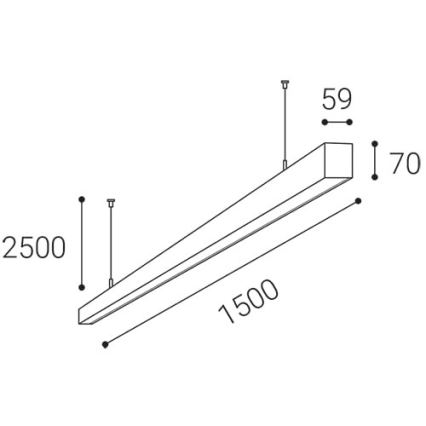 LED2 - Lampadario a LED su una stringa NOLI LED/60W/230V 3000K/3500K/4000K bianco