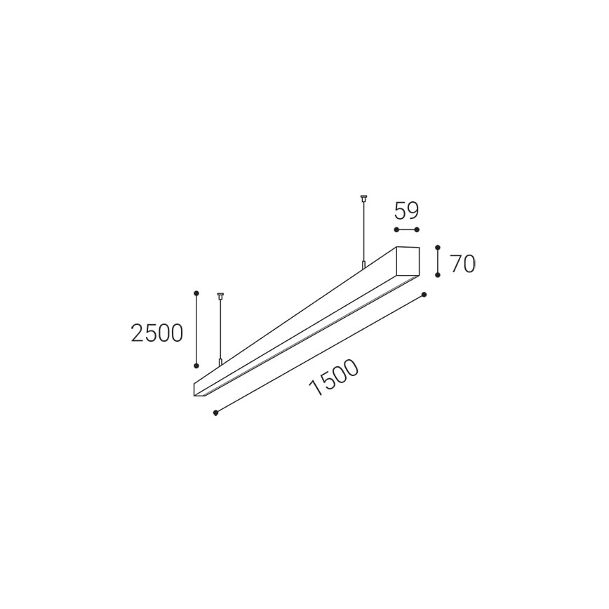LED2 - Lampadario a LED su una stringa NOLI LED/60W/230V 3000K/3500K/4000K nero