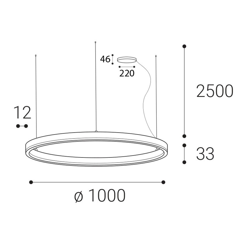 LED2 - Lampadario a sospensione con filo LED dimmerabile CIRCLE LED/80W/230V 3000K/4000K diametro 100 cm bianco