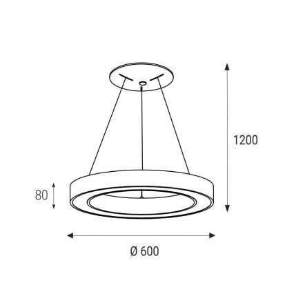 LED2 - Lampadario LED a sospensione con filo SATURN LED/50W/230V 3000K diametro 60 cm bianco