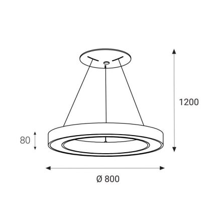 LED2 - Lampadario LED a sospensione con filo SATURN LED/80W/230V 3000K diametro 80 cm bianco