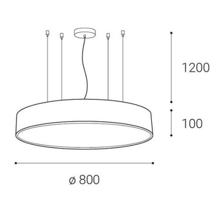 LED2 - Lampadario LED dimmerabile su una stringa MONO LED/100W/230V 3000K/4000K bianco