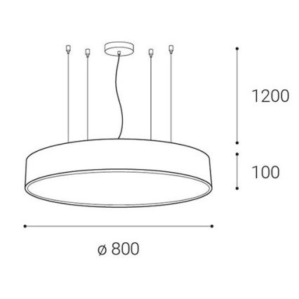 LED2 - Lampadario LED dimmerabile su una stringa MONO LED/100W/230V 3000K/4000K nero