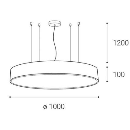 LED2 - Lampadario LED dimmerabile su una stringa MONO LED/153W/230V 3000K/4000K bianco