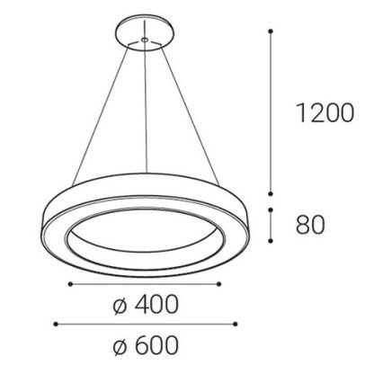 LED2 - Lampadario LED dimmerabile su una stringa SATURN LED/50W/230V 3000K/4000K nero