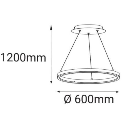 LED2 - Lampadario LED su filo CIRCLE LED/42W/230V