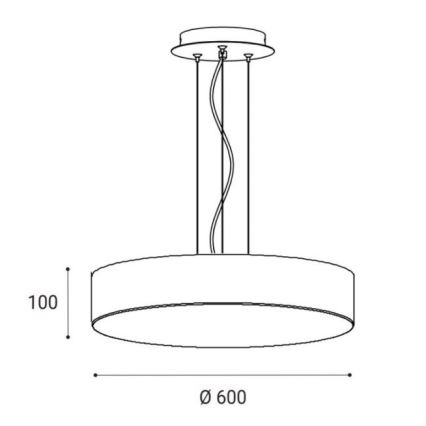 LED2 - Lampadario LED su filo MONO LED/60W/230V 3000/4000K nero