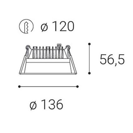 LED2-LED Faretto da incasso bagno dimmerabile ZETA LED/15W/230V 4000K IP44