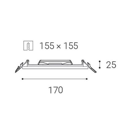 LED2 - Luce da bagno da incasso LED SLIM LED/15W/230V IP43 CRI 90