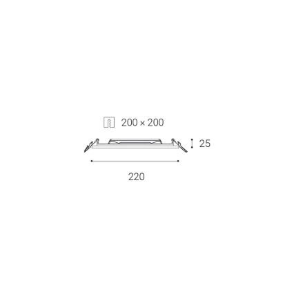 LED2 - Luce da bagno da incasso LED SLIM LED/20W/230V IP43 CRI 90