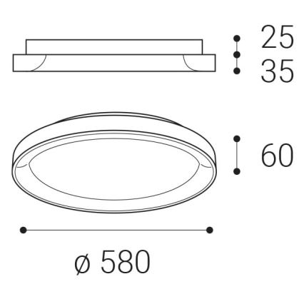 LED2 - Plafoniera BELLA LED/48W/230V 3000K/4000K nero