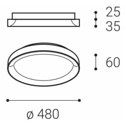 LED2 - Plafoniera LED BELLA SLIM LED/38W/230V 3000/4000K nera