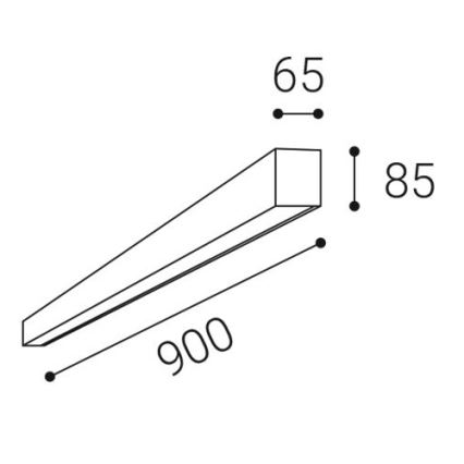 LED2 - Plafoniera LED LINO, 24 W, 230 V, 3000/3500/4000 K, 90 cm, nera