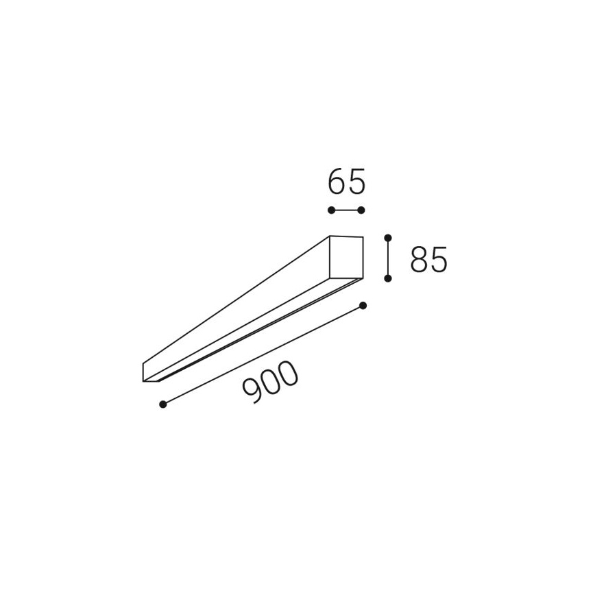 LED2 - Plafoniera LED LINO, 24 W, 230 V, 3000/3500/4000 K, 90 cm, nera