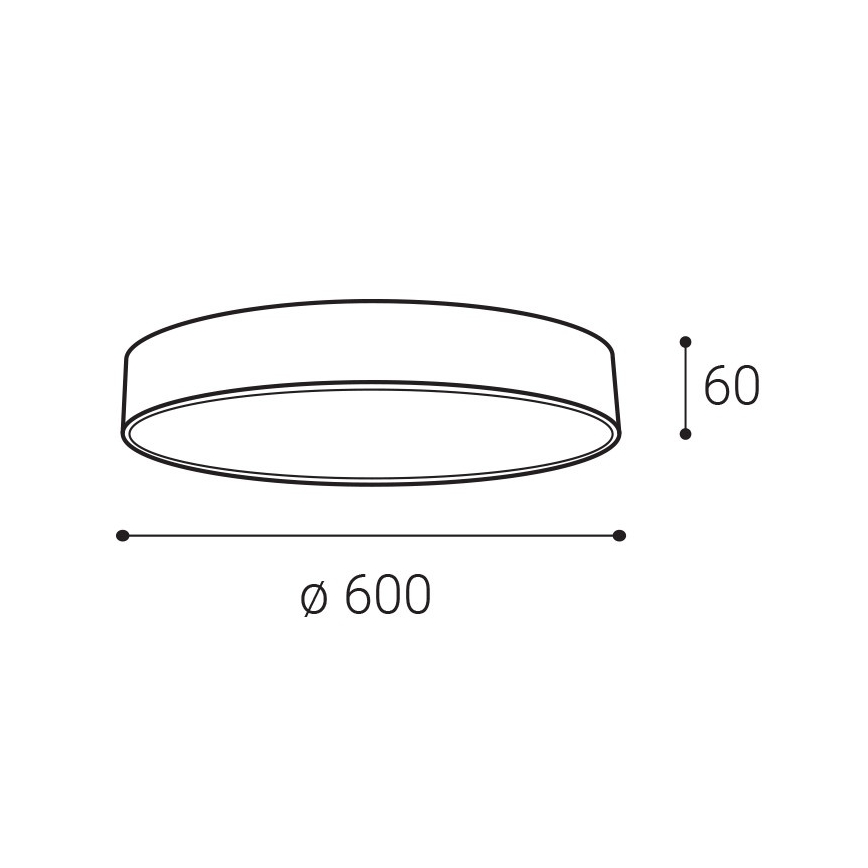 LED2 - Plafoniera LED MONO SLIM LED/60W/230V 3000K/4000K Ø 60 cm nera
