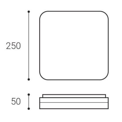 LED2 - Plafoniera LED SQUARE LED/12W/230V IP54 3000/4000/5700K