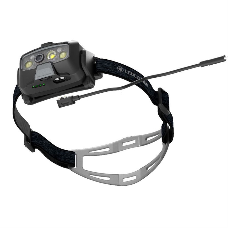 Ledlenser HF8R Core - Lampada frontale ricaricabile a LED dimmerabile, 2000 mAh, IP68, 800 lm, 60 h, grigio