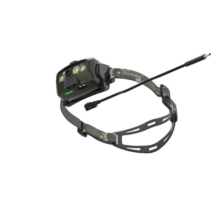 Ledlenser HF8R Core RGB - Lampada frontale LED ricaricabile dimmerabile, 3700 mAh, IP68, 1600 lm, 90 h, verde