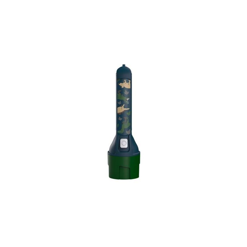 Ledlenser KIDBEAM4 DINO - Torcia dimmerabile a LED per bambini, 2x AAA, IP44, verde