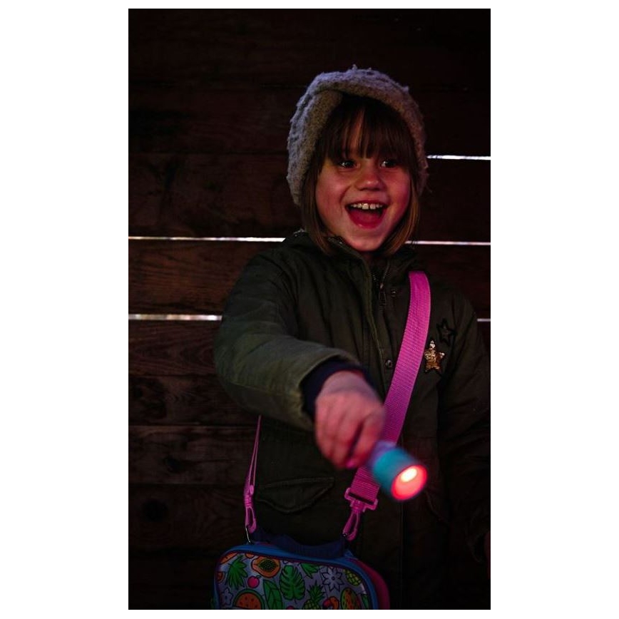 Ledlenser KIDBEAM4 RAINBOW - Torcia dimmerabile per bambini a LED/2xAAA IP44 viola