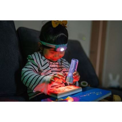 Ledlenser KIDBEAM4 RAINBOW - Torcia dimmerabile per bambini a LED/2xAAA IP44 viola
